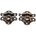 PZRT 2pcs Retro Design Decorative Cabinet Jewelry Box Antique Buckle Wooden Box Latch Zinc Alloy Buckle 28x23mm with 12pcs Screws for Ultra-Small Boxes