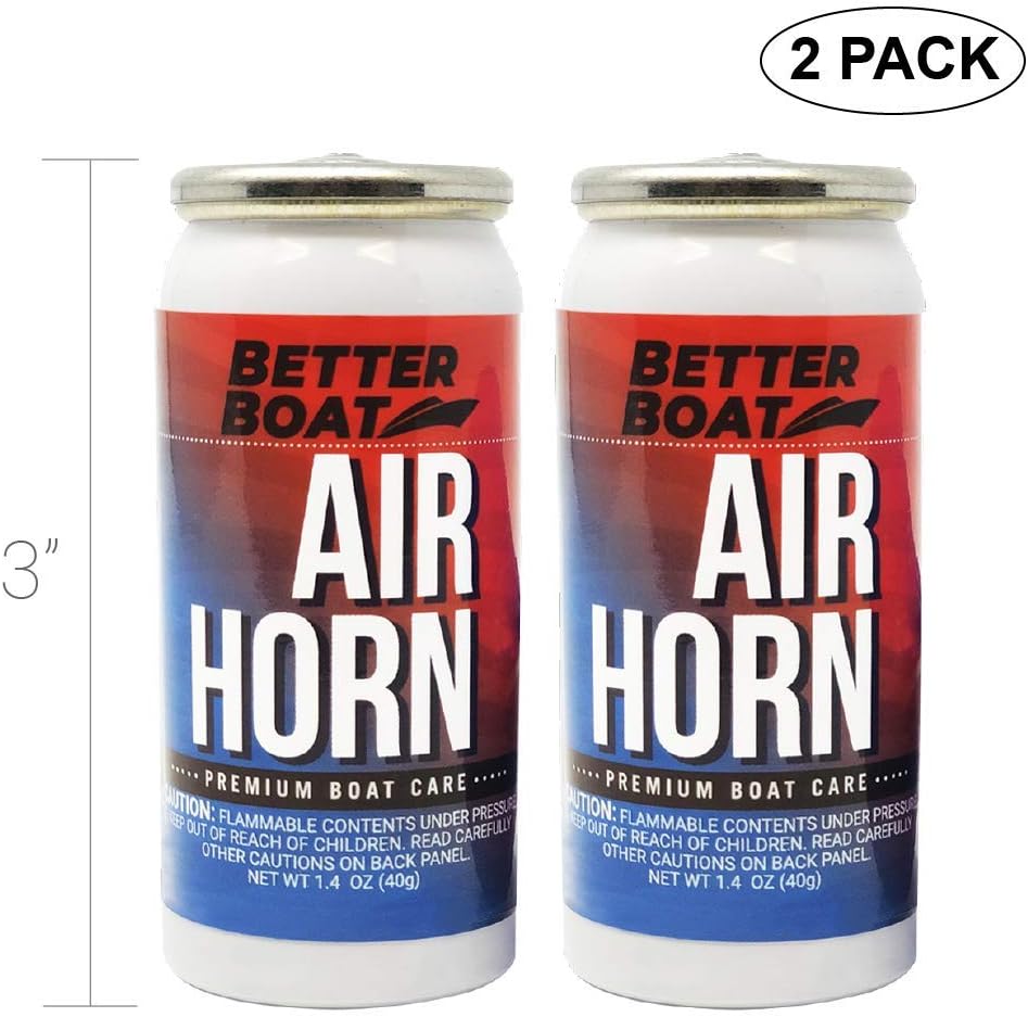 2 Pack Air Horn Refills for 1.4 Ounce Horns Boating Safety Canned Boat Accessories | Marine Grade Airhorn Can Refill - Horn Not Included - 2 Pk (1.4oz) : Sports & Outdoors
