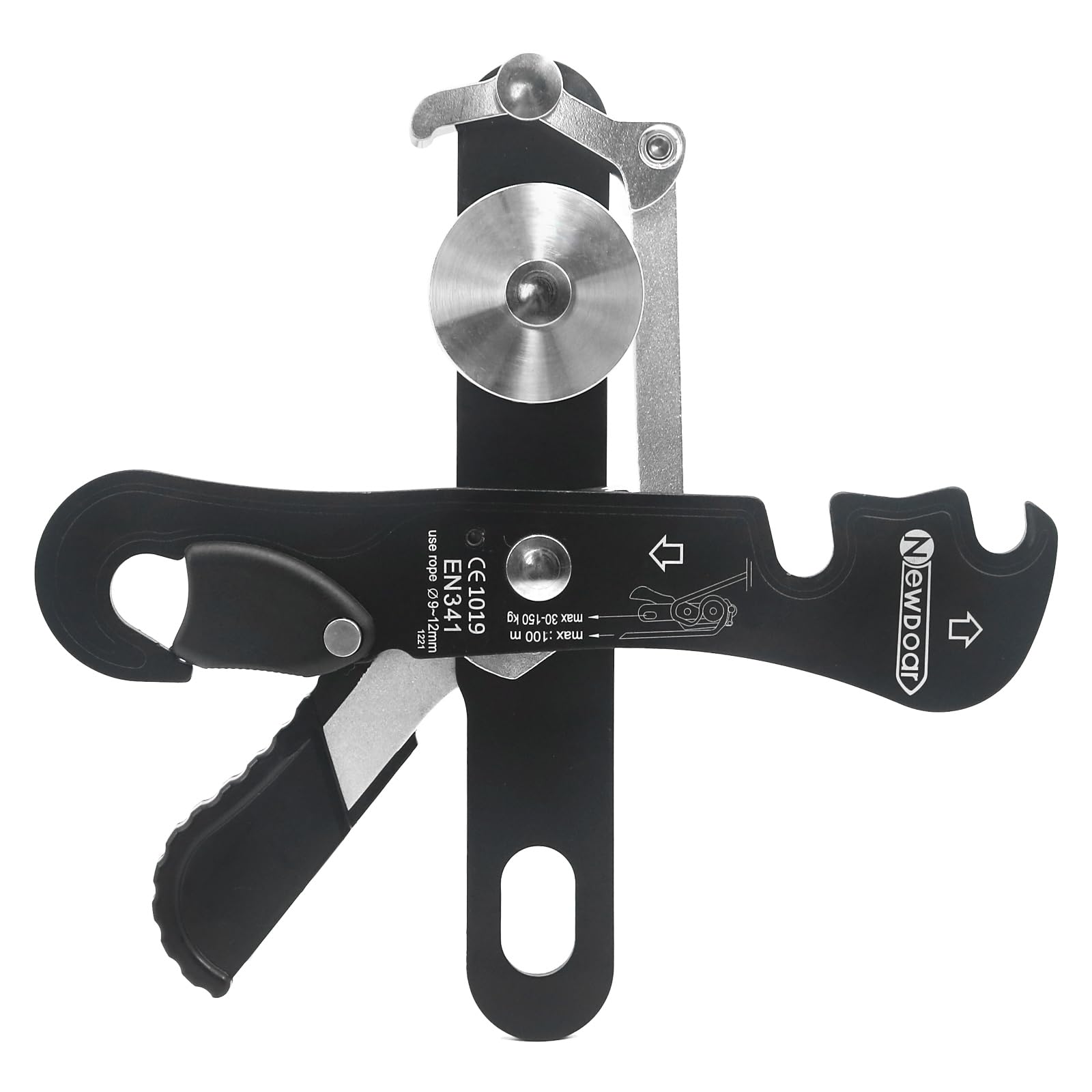 NewDoar Climbing Stop Descender Rappelling Belay for Ropes 9-12mm The Novices for Rescue & Arborist CE Certification