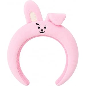 Official BT21 UNIVERSAL Plush Headband - COOKY, Cute Headbands for Women, Teen Girls Stuff, Authentic Kpop Merch, Concert Mus