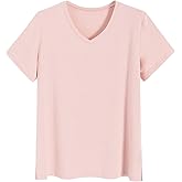 Latuza Women's Viscose Sleep T-Shirt V-Neck Pajamas Top