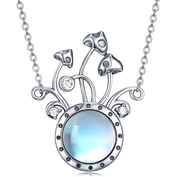 YAFEINI - Collar De Piedra Lunar De Plata De Ley Con Colgante De