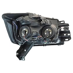 TRQ 2 Piece Headlight Assembly Set Chrome Bezel