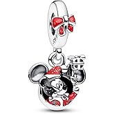 H.ZHENYUE Cartoon Mouse Charms 925 Sterling Silver Dangle Beads for Bracelets and Necklaces Jewelry for Women