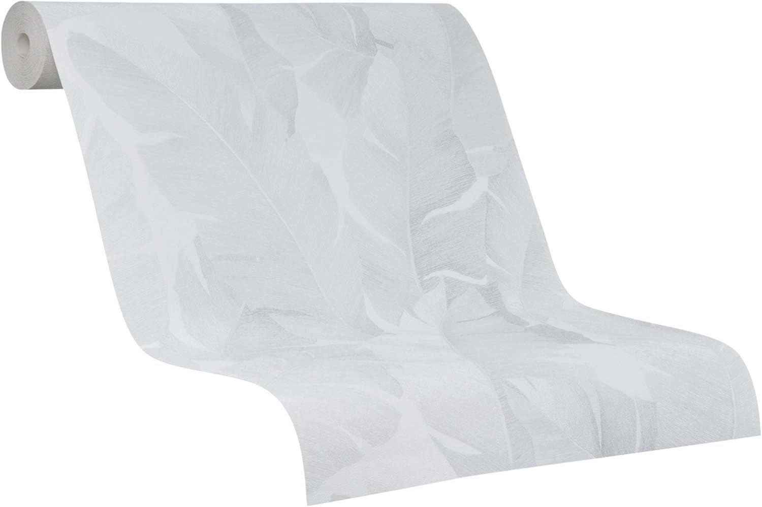 White Grey Wallpaper Nature Floral Leaves Plant Leaf for Bedroom Living Room or Kitchen Made in Germany 10,05 x 0,53m Avalon 31623