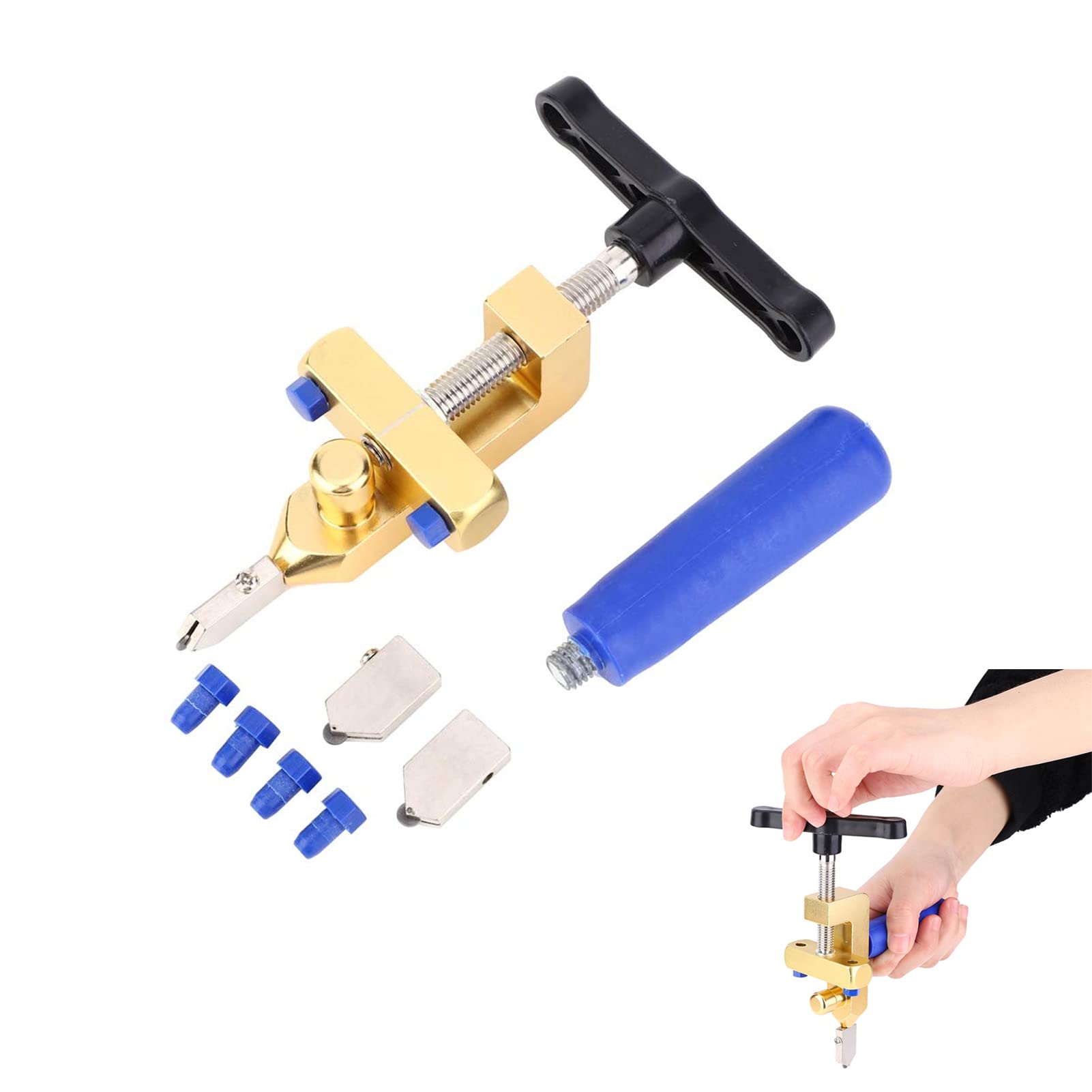 Ceramic Cutter, 3-15mm Thickness Hand Tile Opener Cutter Tool Kit, Multifunctional Glass Cutting Tool, for Cutting Glass, Ceramic Tile, Mirror
