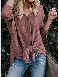 Jersey de punto doble ligero para mujer con cuello en V y cuello de otoño