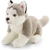 Husky Stuffed Animal, 16'' Soft Dog Plush Handmade, Cuddly and Realistic Stuffed Animals for Boys and Girls, Huggable and Washable, Husky Gifts for Kids, Friends, Birthday Xmas Gifts for Grandkids