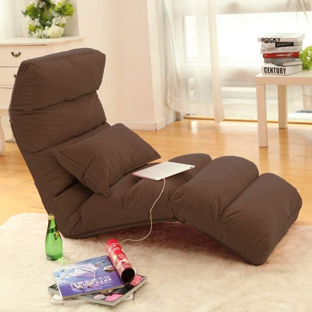 QTQZ Creative Leisure Single Double Lounger Chair Foldaway Sofa Bed Lazy Sofa (Color Optional) (Color: A)