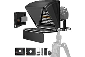 LENSGO Teleprompter for Phone Camera with Remote Control—TC7II 7.9'' Foldable Portable Prompter APP Compatible with iOS/Android for YouTube/Interview/Online Teaching/Live Streaming