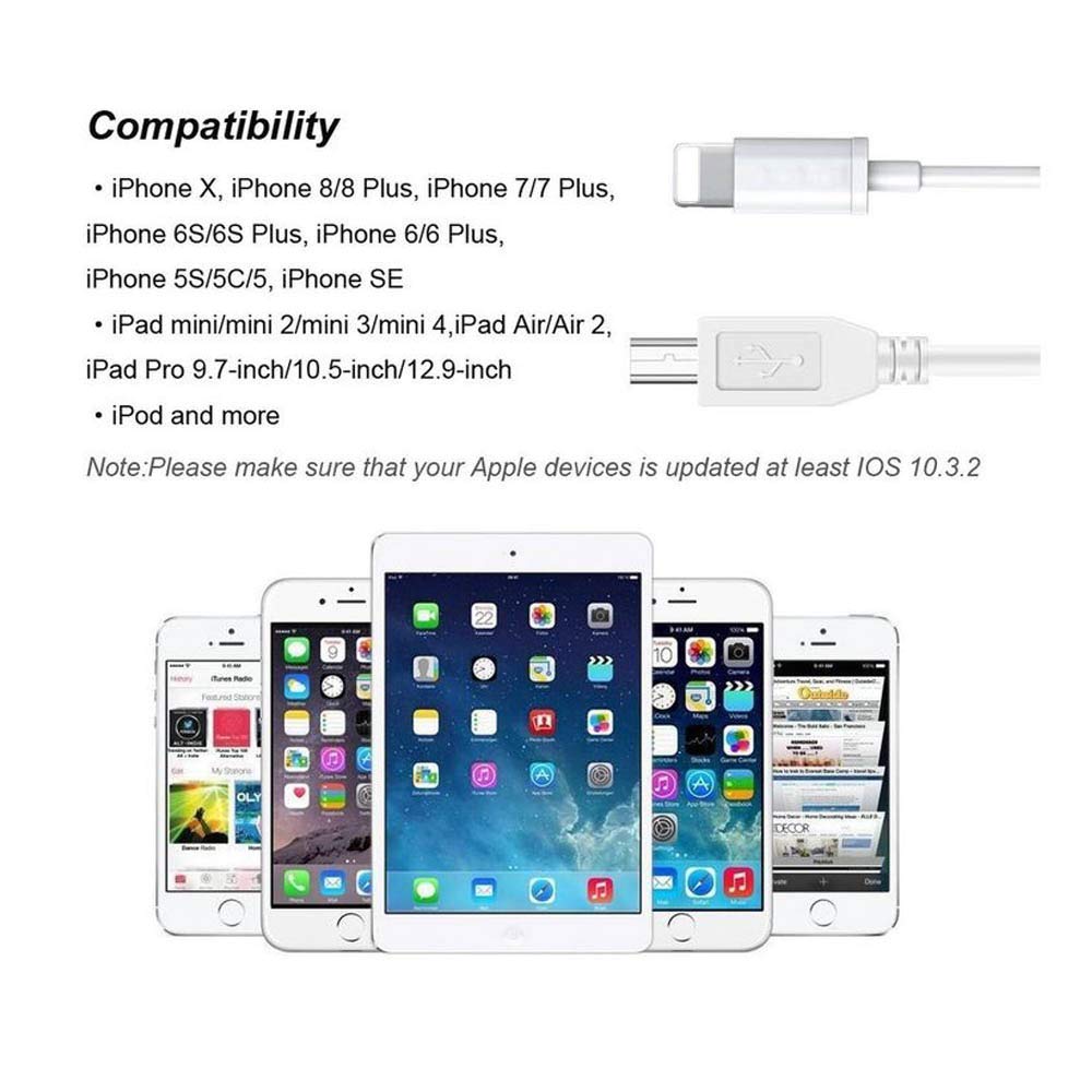 MIDI Cable Adapter USB Type B to Midi Cable OTG Cable for iPhone/iPad to Midi Controller, Electronic Music Instrument, MIDI Keyboard Converter Cable, Recording Audio Interface, 3.3FT