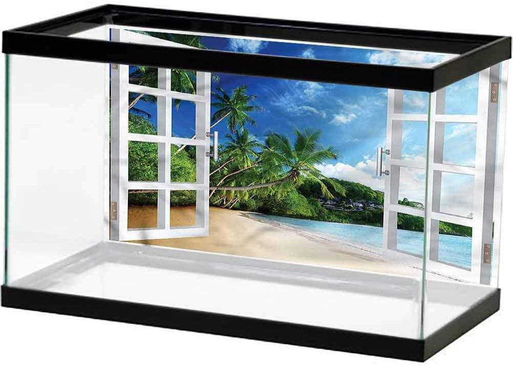 bybyhome Tropical Glass Aquarium Kit Lush Green Window