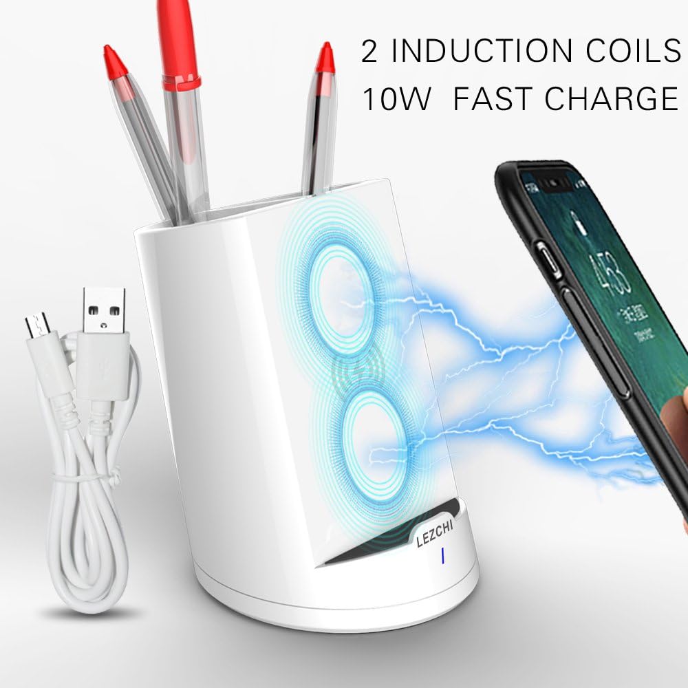 Wireless Charger, Fast Wireless charger Qi-Certified Wireless Charger 10W Wireless Charging Pad Stand for iPhone 8/8 plus,iphone X,Galaxy S9/S9+, S8/S8 plus（NOT include adapter, white）