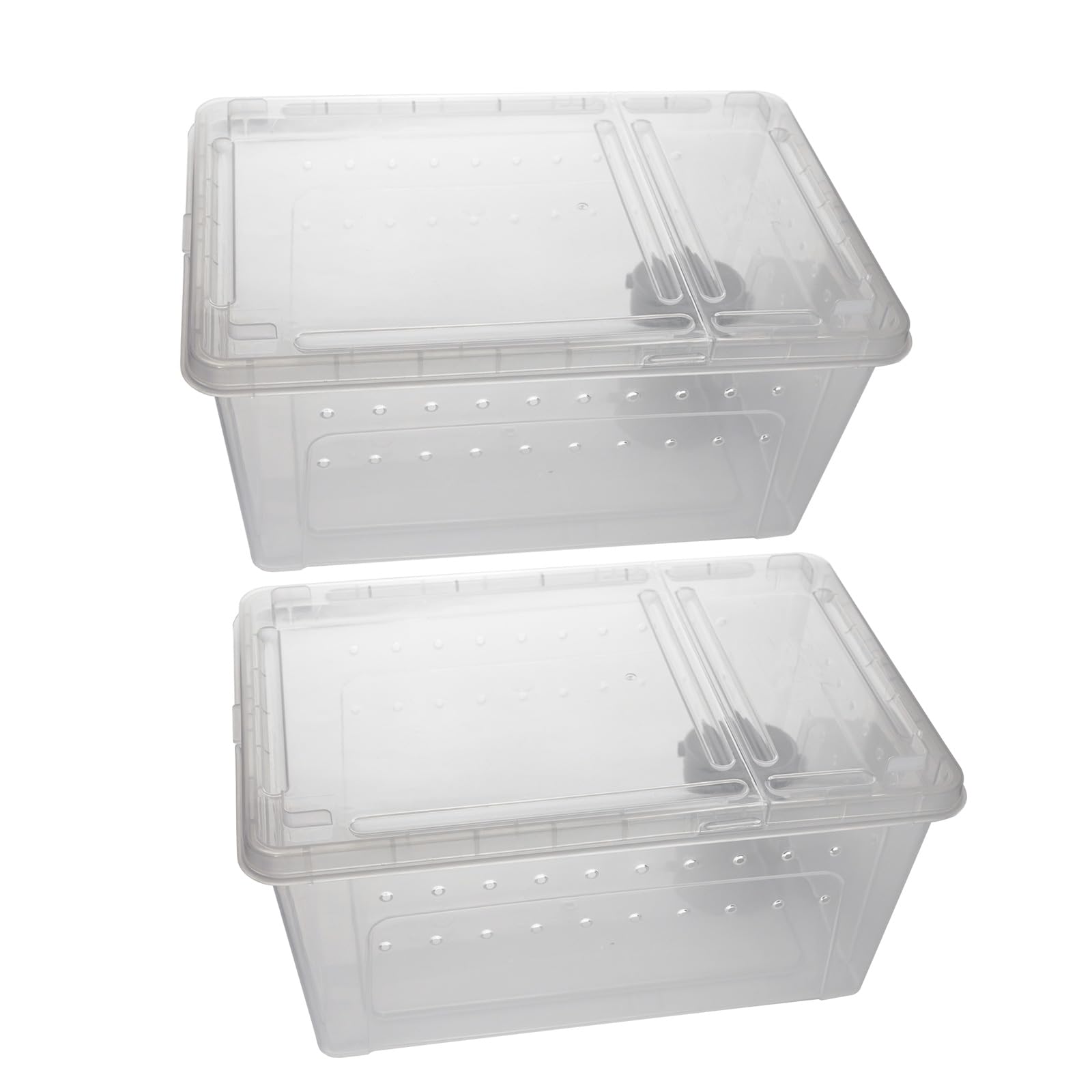 Photo 1 of OMEM Portable Reptile Terrarium Habitat for Mini Pet Houses Breathable Holes Stackable Container (2PCS-L)