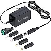Kimaru 12V 2A Power Adapter for LED Strip Light, CCTV Camera, Webcam, Router, GPS, BT Speaker, Yamaha Keyboard, Regulated 12 