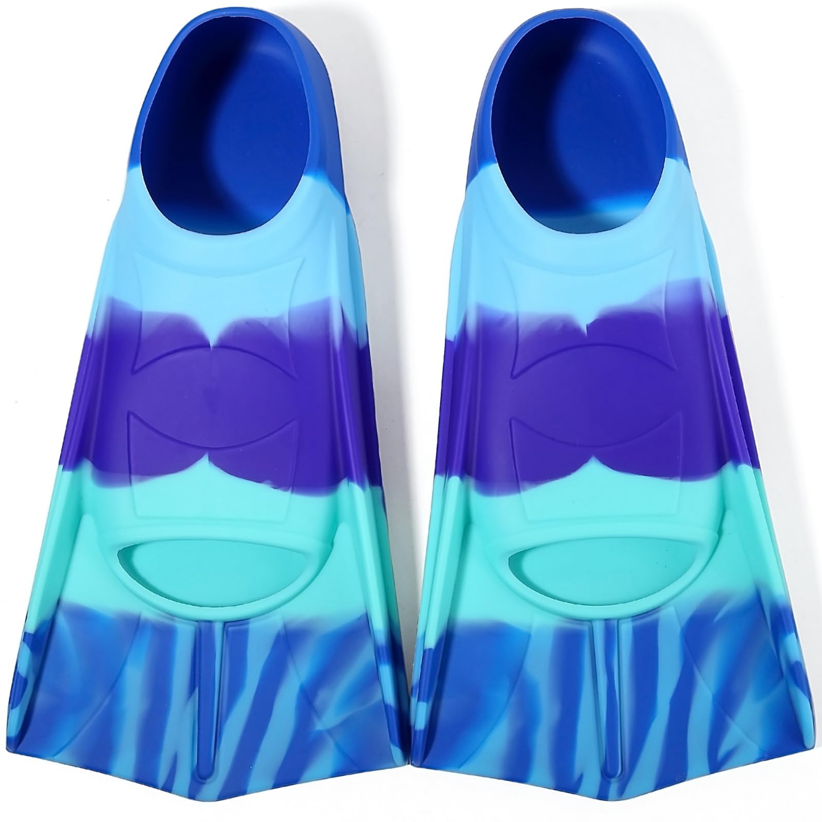 Azuunye Kids Swim Fins,Children Flippers Swimming Training Fins,100% Silicone Short Fins for Lap Diving Pool for Girls Boys (D Swim Fins, M(35-37))