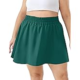 FOREYOND Plus Size Skorts for Curvy Women High Waisted Golf Tennis Skirts with Pockets Workout Athletic Skort Skirt