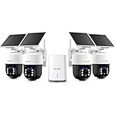 SOLIOM Security Cameras Wireless Outdoor,8MP Ultra HD for Day and Night, No Subscription,Built in Radar,Solar Powered Cameras for Home Security, 360° Pan Tilt Auto Tracking,5G & 2.4G WiFi, 4-Cam Kit