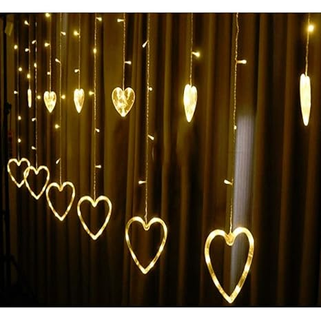 Buy Savid Lights 2 Pcs Heart Shape Light Curtain For Decoration