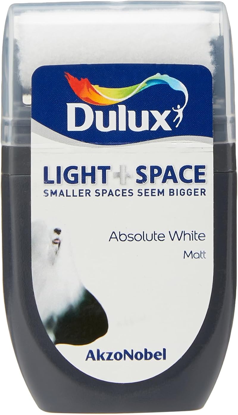 Dulux Light & Space Tester Watercolour Paint Absolute White 30 ml