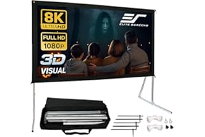 Elite Screens 120-INCH Projector Screen|Outdoor Indoor Movie Screens|16:9 Freestanding Portable Foldable ProjectionStand|Home Theater, OMS120H2