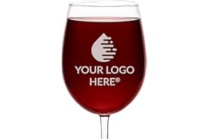 Lifetime Creations Bulk Custom Logo Engraved Wine Glasses – 19 oz – Set of 12 – Corporate & Event Gifts