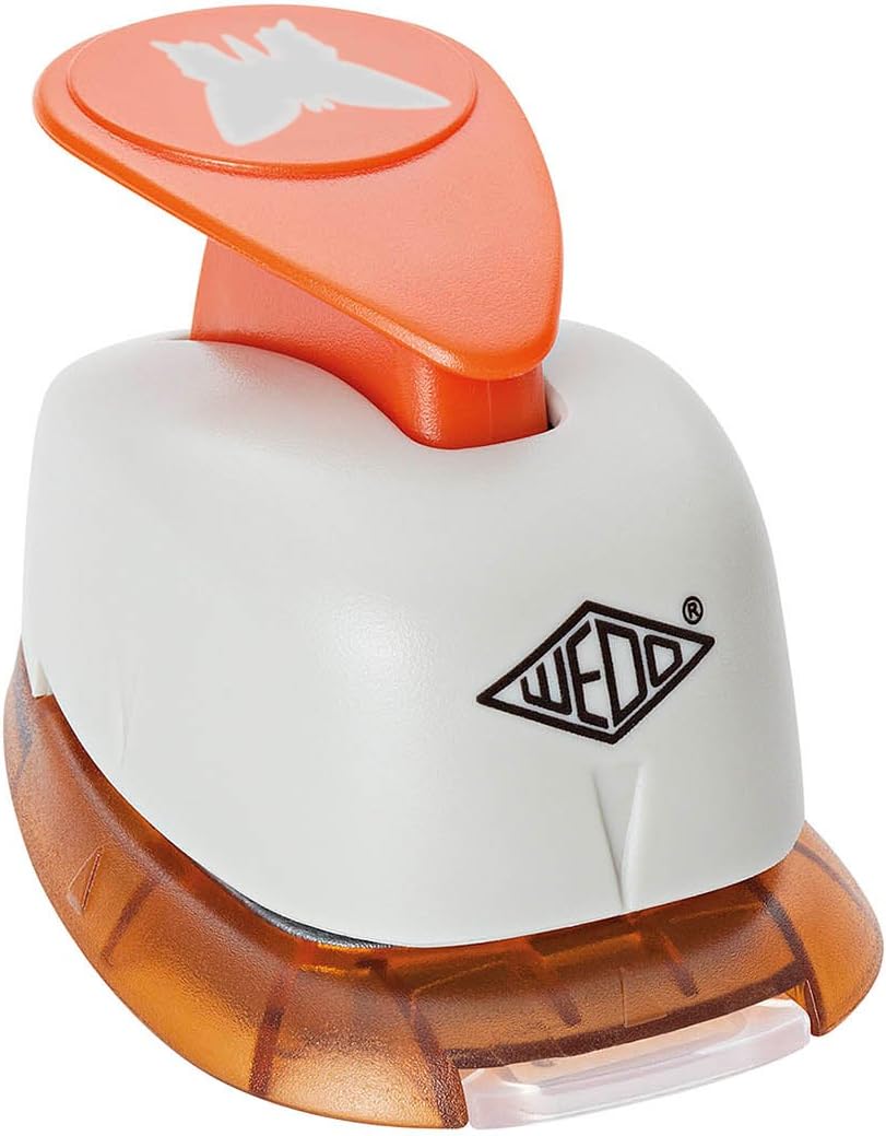 Wedo 168 124 Deco Butterfly Shape Punch for Handicraft Scrapbooking and Card Making, Grey, Orange, 1,7 x 1,0 cm
