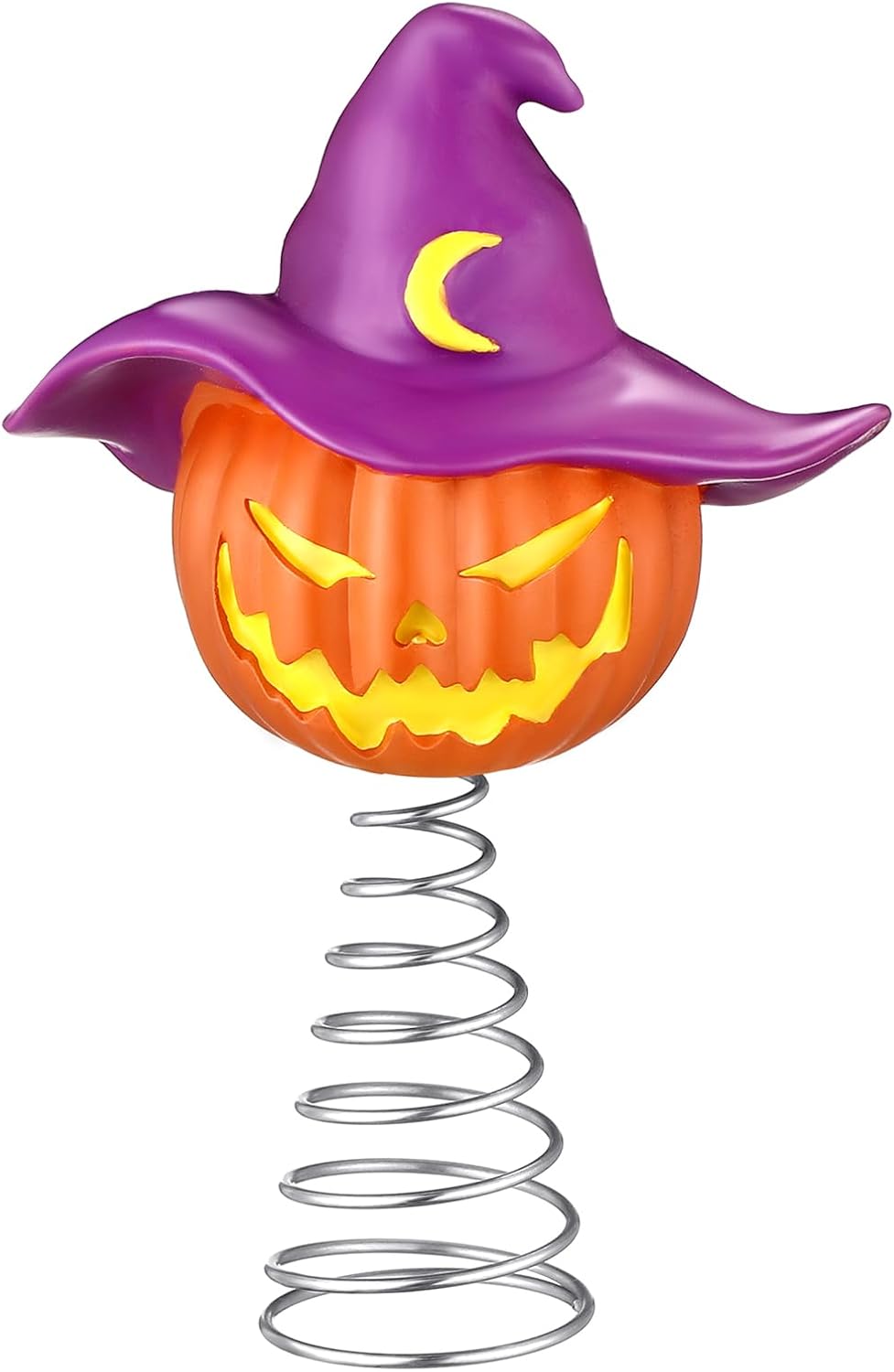 Tree Toppers - Halloween Pumpkin Skull Ghost Miniature Tree Topper Spooky Halloween Ornaments Pumpkin Halloween Tree Topper 4 Inches Mini Halloween Christmas Tree Ornaments for Halloween Party (Hat)