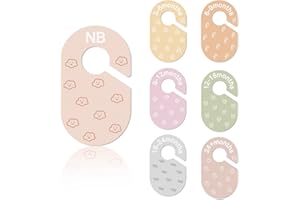 slapaflife Baby Closet Dividers, Double-Sided Cute Design Baby Clothes Dividers for Closet, Baby Clothes Organizer for Sorting Clothing in 7 Sizes from Newborn to 12+ Months