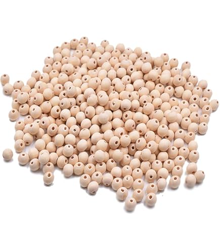 Secmity 280pcs Unfinished Wooden Beads Bulk - 5 Sizes (8mm-16mm) For DIY Crafts, Jewelry, Macrame & Decor