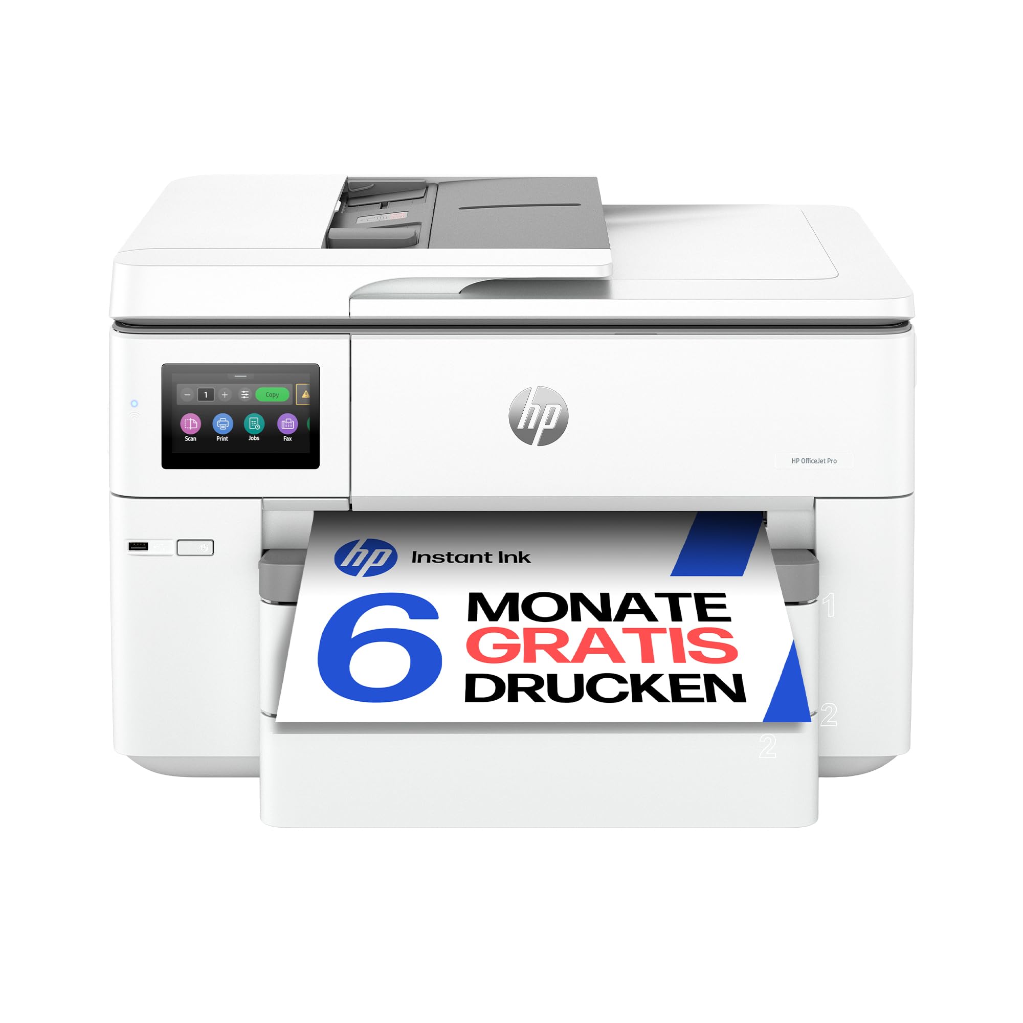 HP OfficeJet Pro 9730e A3-Multifunktionsdrucker, Drucken, Scannen und Kopieren bis A3, 6 Monate gratis drucken Instant Ink inklusive, Fax, WLAN, LAN, Duplex, Airprint, Grau-Weiß