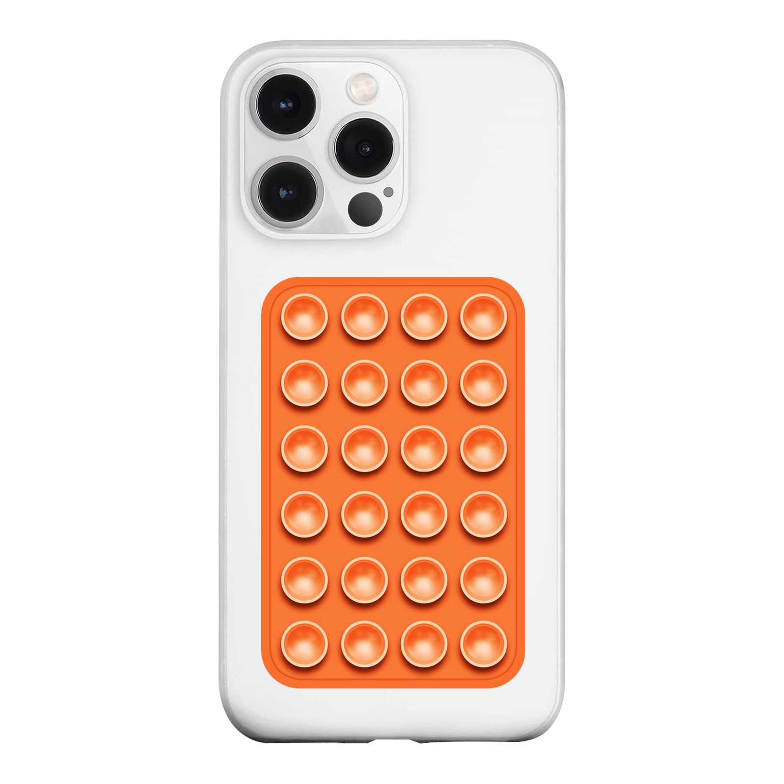 LvShuLiangPin Anteel Silicone Suction Phone Case Mount, Silicon Adhesive Phone Accessory for Smartphones, Hands-Free Mirror Shower Phone Holder for Selfies, Tiktok Videos (Orange)
