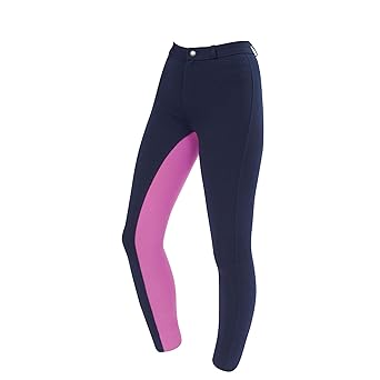 Saxon Kinder Reithose Warm Up (Bund 53,35 cm) (Marineblau/Violett)