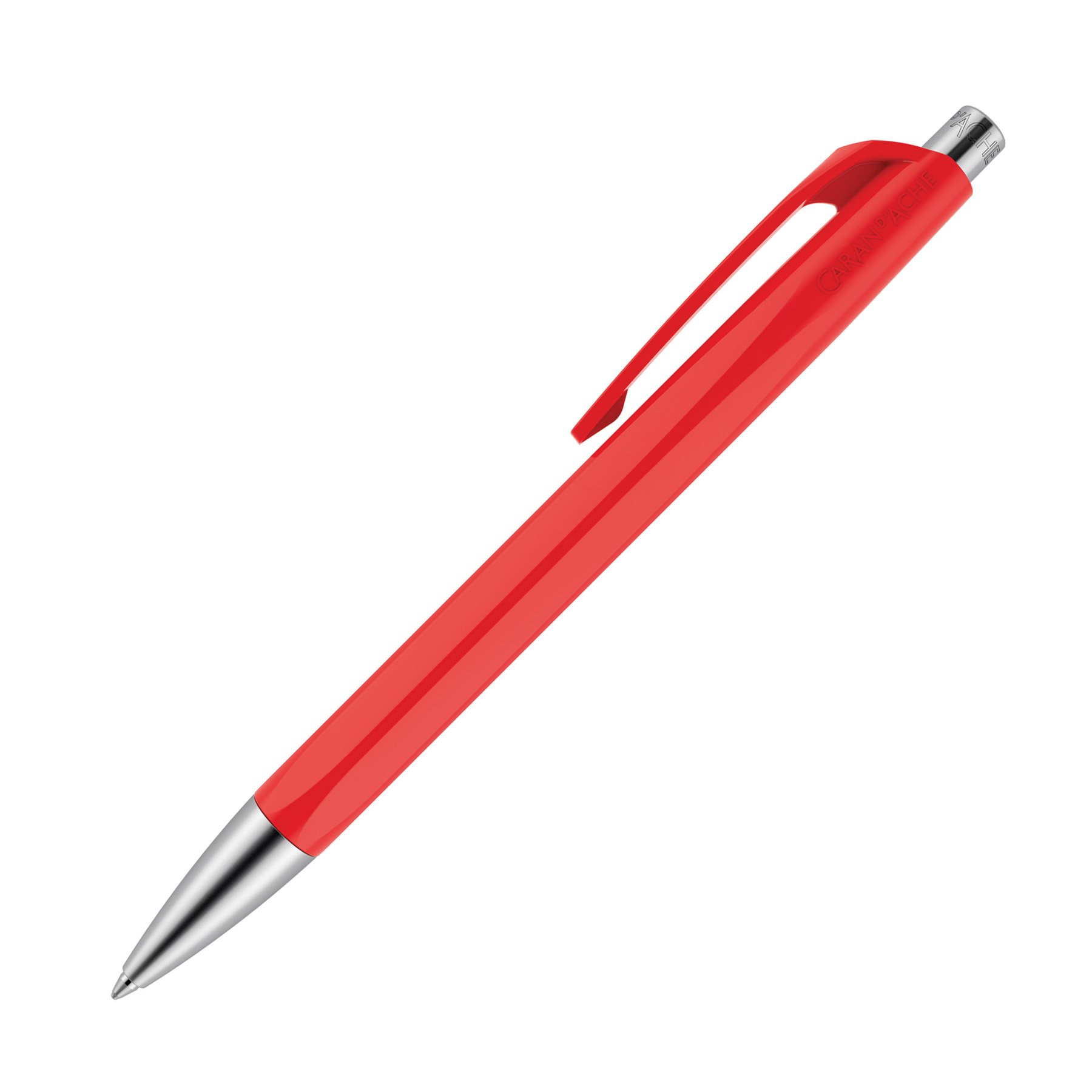 Caran Dache Ballpoint Pen, Scarlet, with SwissRide Blue Medium Cartridge