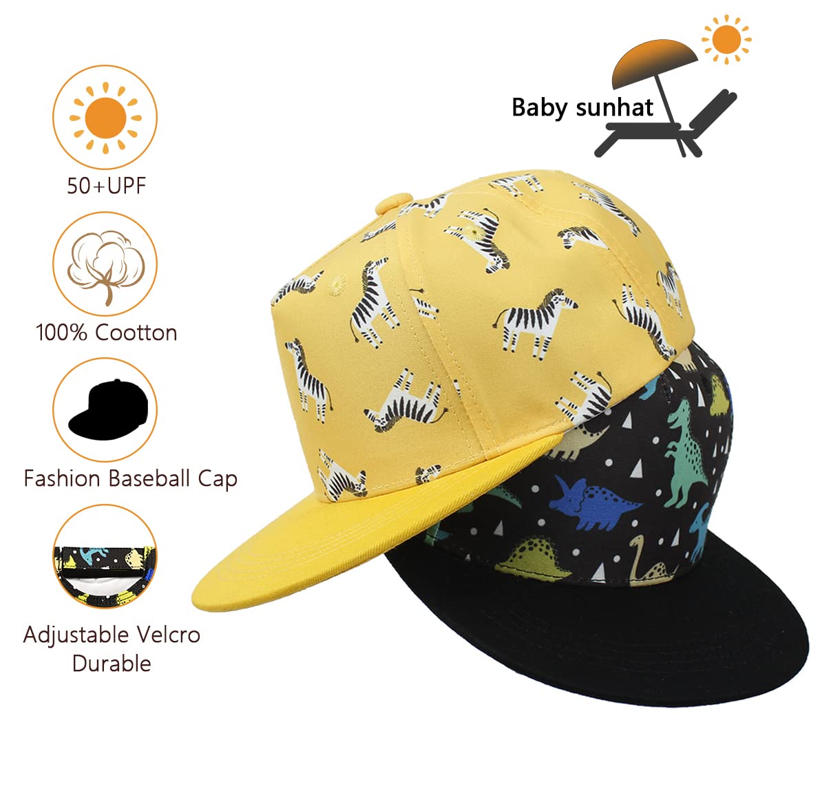 Kids Baseball Hat Toddler Boy Girl Sun Protection Hat Cotton Hats,Sun Hat for Baby Girls Boys Children