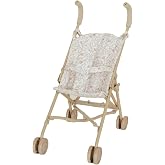Doll Stroller &ndash; Neutral Color Lightweight &amp; Flexible Stroller - Baby Doll Stroller for Kids 3+ - Chic Floral Print - 22" (Beige/White)