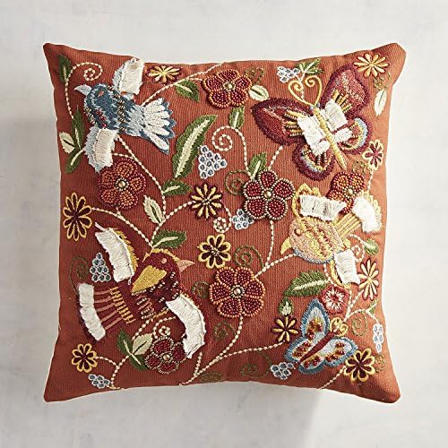 Pier 1 Imports Beaded &amp; Embroidered Floral &amp; Birds Pillow (Set of 2)