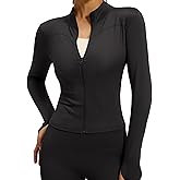 Zibnwek Athletic Jackets For Women Full Zip, Lightweight Long Sleeve Workout Jackets With Thumb Holes