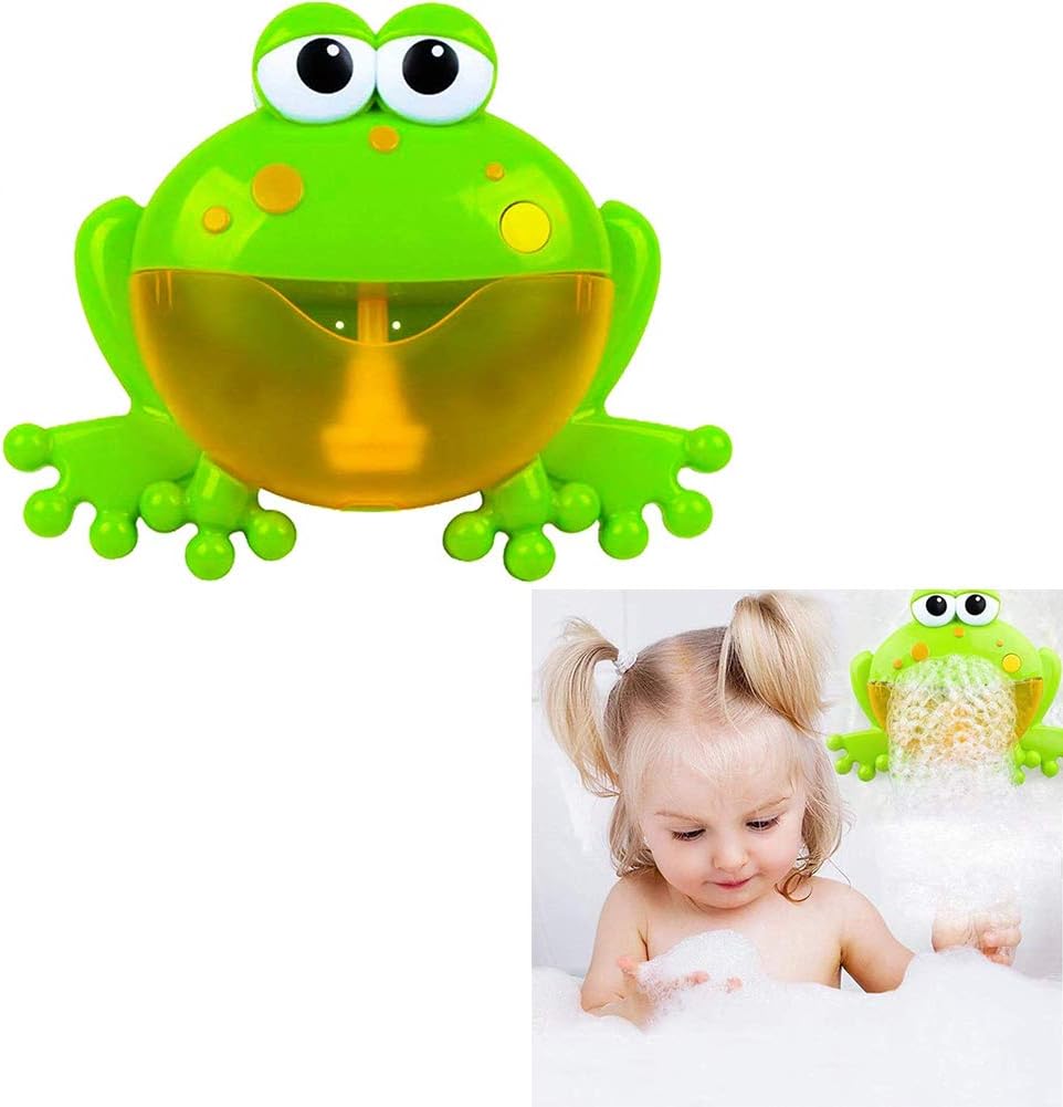 Xiton 1 PC Baby Bath Bubble Toy Frog Bubble Maker Bubble Blower Bubble Machine with 12 Nursery