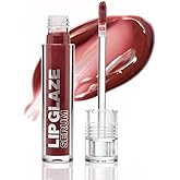 Palladio Lip Glaze Serum, Hydrating Lip Gloss with Peptides & Hyaluronic Acid for Plump, Smooth, and Nourished Lips – Vegan, High-Shine, Non-Sticky Finish (Red Merlot)
