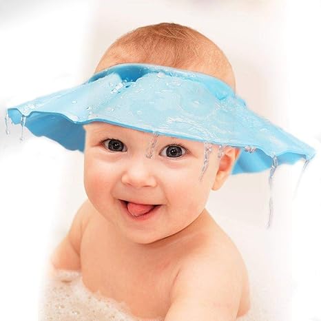 HEMIZA Adjustable Safe Soft Bathing Baby Shower Hair Wash Cap For Children, Baby Bath Cap Shower Protection For Eyes And Ear, Bathing Baby Shower Cap, Baby bath Cap, Baby Shower Cap