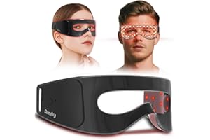 Amifiy Red Light Therapy for Eyes, 3 Minutes Around-Eyes Red Light Eye Mask, Eye Massager for Reducing Dark Circles and Puffiness, Smoothing Fine Lines for Men Women (Black)
