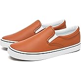 yageyan Mens Slip on Sneakers Loafers Shoes PU Leather Black Shoes PU Leather White Casual Fashion Shoes