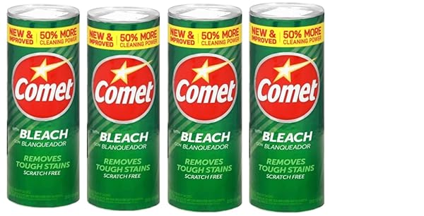 COMET CLEANER WITH BLEACH -21OZ (4 PACK) 50% MORE CLEANING POWER