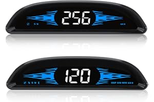 Wjiang Auto Car HUD Head Up Display KMH & MPH Digital GPS Smart Speedometer with OverSpeed Alarm Fatigue Driving Warning, Navigation Compass, 4'' LCD Screen, USB Plug & Play, for All Vehicle