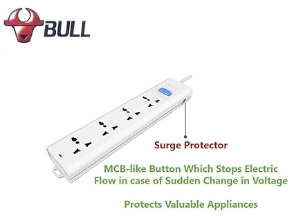 Bull 4 Socket,1 Switch, Wire Extension Board with Circuit Breaker