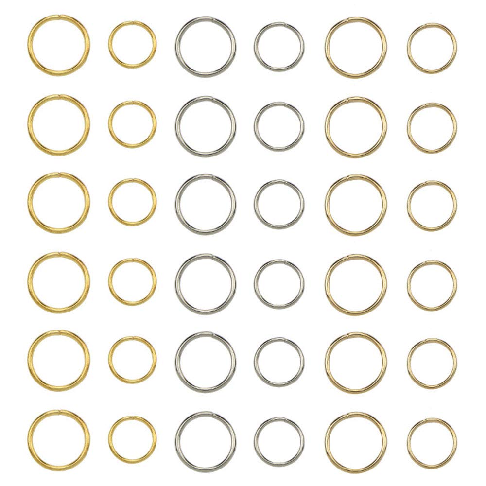 Amasawa 180 Piece Hair Rings Braid Rings, 3 Colors / 2 Sizes, Punk Hip Hop DIY Hairstyle