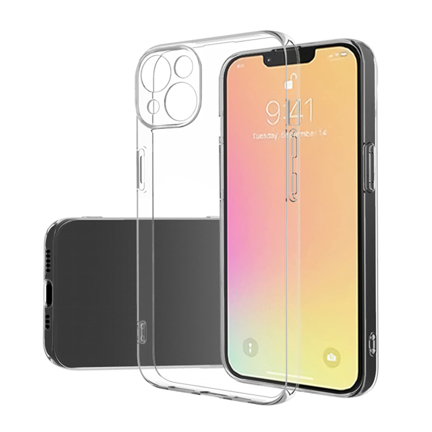 Fresnour Suitable for iPhone iPhone 14 Plus 6.7-inch case, bumper cover, transparent, scratch resistant back (crystal clear)