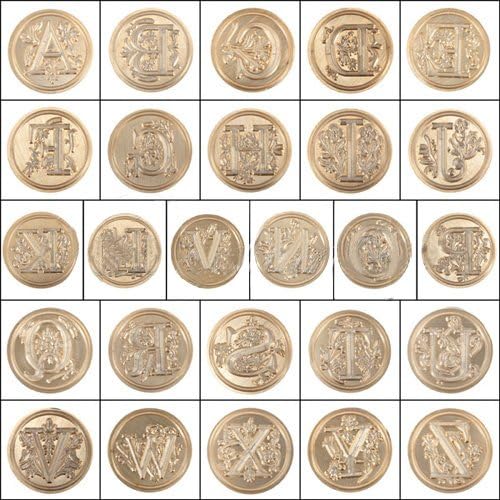 MJJEsports Classic 26 Letters Alphabet Initial Sealing Wax Copper Head Stamp DIY Jewelry Craft Gift - C