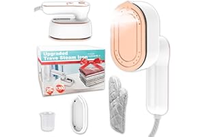 YLTIMER Portable Steamer for Clothes Travel Mini Steam Iron, 1300W 15S Fast Heat Up Handheld Steaming, 180 ° Rotating Foldable Small Garment Steamer Machine with Dry & Wet Ironing for Home Business (White)